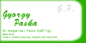 gyorgy paska business card